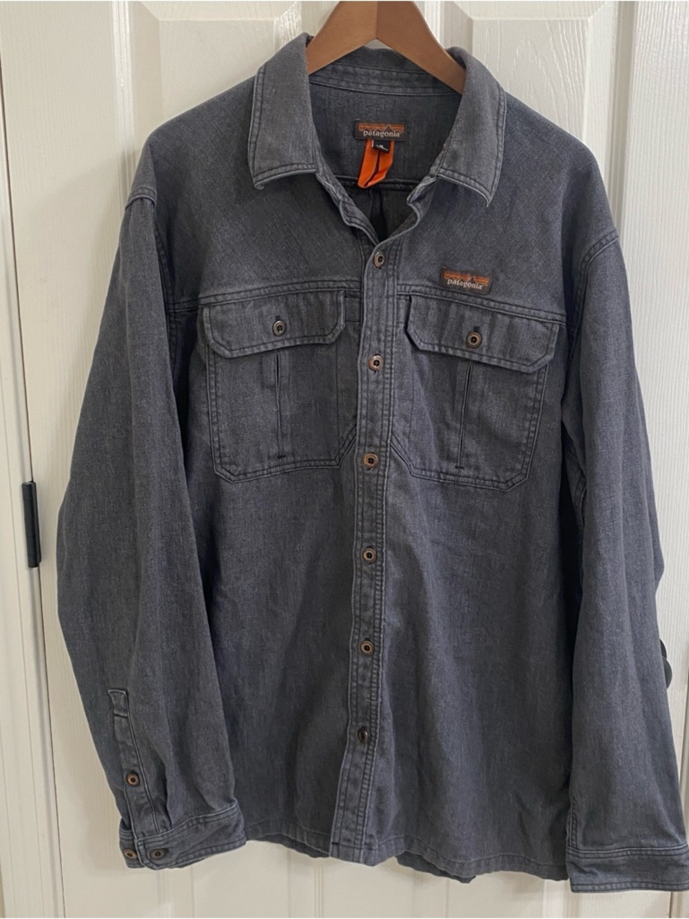 Patagonia Men’s Farrier’s Shirt - Ink Black XL | Durable Hemp Work Shirt
